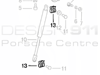 Damper Swivel Pin Clip. Porsche 911 / 964 / 993